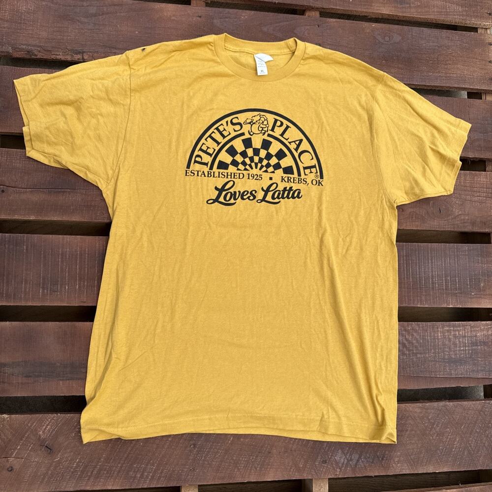 Pete's Place Krebs OK T-Shirt XL Loves Latta Oklahoma Italian Restaurant 1925